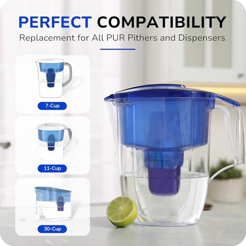 Fil-Fresh 4-Pack Water Filter Replacement for All PUR, PUR Plus Water Pitchers and Dispensers, Replace PPF900Z, NSF Certified, Advanced Version