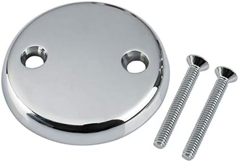 Artiwell Tip-Toe Bathtub Drains Trim Set with Two-Hole Overflow Faceplate, Replacement Bath Drain Trim Kit with 2-Hole Overflow Faceplate and Universal Fine/Coarse Thread (CHROME PLATED)