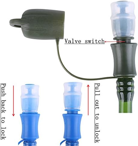 Hydration Bladder 2 Liter/70 oz(2 Pack) - Water Bladder Pack of 2(1 Piece Blue+1 Piece ArmyGreen) - BPA Free Hydration Pack Replacement