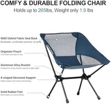 CAMEL CROWN Portable Camping Chair Lightweight Compact Folding Chair Mesh for Outdoor Camp Travel Beach Picnic Festival Hiking Backpacking Navy Blue