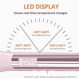 Faszin Professional Hair Straightener, 1.18 inch Ionic Titanium Plate, 20S Fast Heat Up Flat Iron with Clear LED Display, 2 in 1 Straightener and Curler Styling Tool for Straighten Hair (Pink)