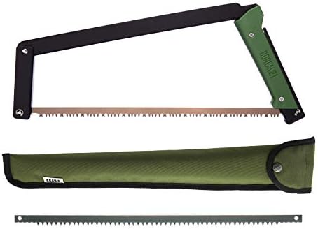 AGAWA - BOREAL21 TRIPPER KIT - 21 inch folding bow saw, rugged cordura sheath, additional aggressive blade (Black Frame - Green Handle)