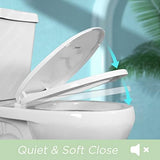 Toilet seat Round with Slow Close Hinges, Four Bumpers, Two Sets of Parts, White Toilet seat Round, Slow Close, Never Loosen and Easily Remove, Plastic, White