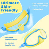 Vvinca 2 Pcs Kids-Swim-Goggles with Nose Cover, Swimming Diving Mask Wide View Anti Fog UV Anti Shattered Lens for Kids 3-6