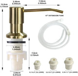 Soap Dispenser for Kitchen Sink, Built in Sink Soap Dispenser, Countertop Soap Dispenser Pump with 47" Extension Tube kit, No Need to Fill Little Bottle Again, Golden
