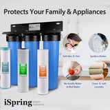 iSpring Whole House Water Filter System, Reduces Iron, Manganese, Chlorine, Sediment, Taste, and Odor, 3-Stage Iron Filter Whole House, Model: WGB32BM