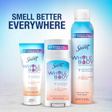 Secret Whole Body Deodorant Cream for Women, Peach & Vanilla Blossom Scent, Aluminum Free Deodorant, 72 HR Odor Protection, 3.0 oz