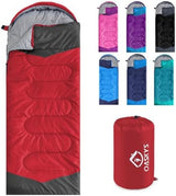 oaskys Camping Sleeping Bag - 3 Season Warm & Cool Weather - Summer Spring Fall Lightweight Waterproof for Adults Kids - Camping Gear Equipment, Traveling, and Outdoors