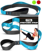Stretching Strap with Loops - Non Elastic Stretch Band for Physical Therapy, Yoga Strap for Stretching Equipment, Stretch Bands for Exercise and Flexibility - Fascia, Hamstring & Leg Stretcher Belt