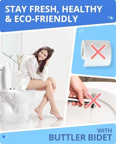 Clear Rear Bidet Attachment for Toilet - Self-Cleaning Dual Nozzle Bidet Toilet Seat with Adjustable Water Pressure - Easy Installation - Hygienic Toilet Accessories - 2 pack