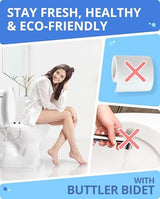 Clear Rear Bidet Attachment for Toilet - Self-Cleaning Dual Nozzle Bidet Toilet Seat with Adjustable Water Pressure - Easy Installation - Hygienic Toilet Accessories - 2 pack