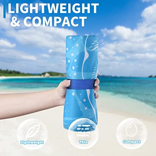 2 Pack Lightweight Thin Beach Towel Oversized 71"x32" Big Extra Large Microfiber Sand Free Towels for Adult Quick Dry Travel Camping Beach Accessories Vacation Essential Gift Blue Shell Flamingo