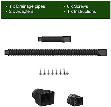 Rain Gutter Downspout Extensions, Downspout Extender for Rainwater Drainage Flexible, Down Spout Drain Extension Pipe and Extendable from 21 to 66 Inches (Black)