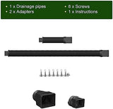 Rain Gutter Downspout Extensions, Downspout Extender for Rainwater Drainage Flexible, Down Spout Drain Extension Pipe and Extendable from 21 to 66 Inches (Black)