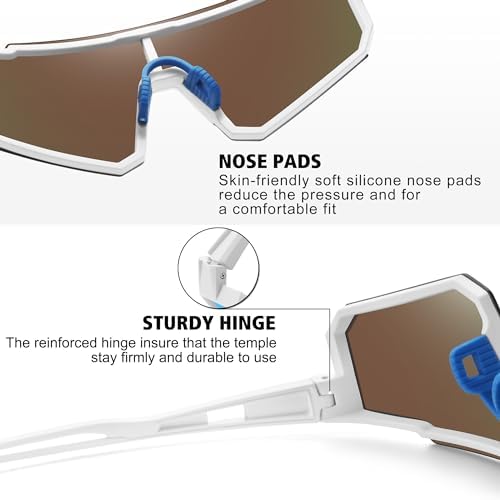 STORYCOAST Polarized Sports Sunglasses for Men Women,Driving Fishing Cycling Mountain Bike Sunglasses UV400 Protection
