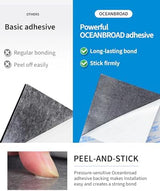 OCEANBROAD Boat Flooring EVA Foam Self-Adhesive 96''x45.6''/36''/28.8''/16.8'' Faux Teak Marine Boat Decking Sheet for Jon Boats Yacht Floor