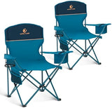 ALPHA CAMP Camping Chair 2 Pack Portable Chair with 3-Can Cooler Folding Chair with Side Pocket and Cup Holder, Collapsible for Camping, Tailgates, Beach, Fishing and Sports,2PC