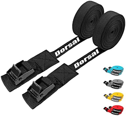 DORSAL Surfboard Kayak SUP Surf Roof Rack Tie Down Straps 15 FT (2) Black