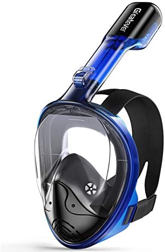 Greatever Full Face Snorkel Mask, Snorkeling Gear for Adults with Latest Dry Top Breathing System and Detachable Camera Mount, Foldable Snorkel Mask Adult, Snorkels Anti-Fog & Anti-Leak