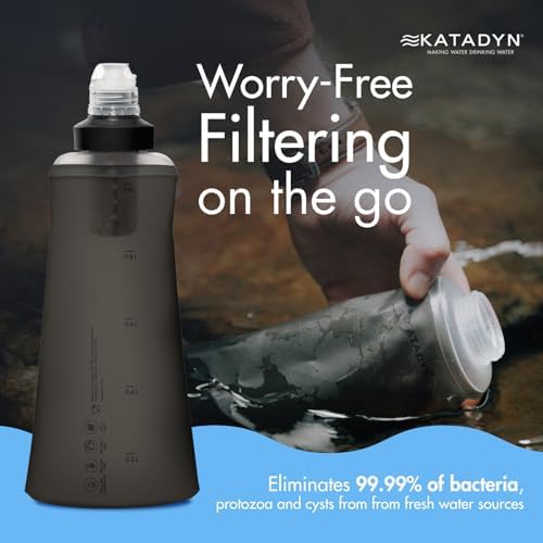 Katadyn BeFree 1.0L Ultralight Collapsible Water Filter Bottle for Hiking, Camping, Backpacking