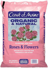 Coast of Maine Organic & Natural Planting Soil for Roses & Flowers - Premium Garden Soil w/Composted Manure, Sphagnum Peat Moss for Multi Use In Ground & Containers - Enhanced Drainage (20 Qt)
