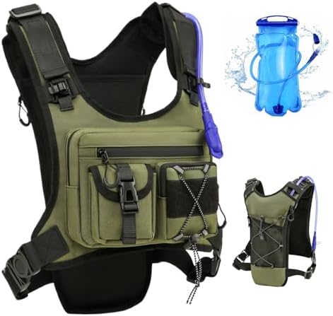 USA Original Patent Running Hydration Vest Backpack, Lightweight Chest Pack with 2.0L Water Bladder Bag Daypack for Hiking Running Cycling Race Marathon for Women Men