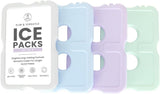 Healthy Packers Ice Packs for Lunch Boxes & Coolers – Pastel Slim Long-Lasting Reusable Gel Freezer Packs | Thin Ice Pack for Lunch Box | BPA-Free, Leak-Proof (4 Pack)