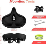 Oversized Bike Seat for Peloton Bike & Bike+, Comfort Seat Cushion Compatible with Peloton, Road or Exercise Bikes, Bicycle Wide Saddle Replacement for Men & Women, Accessories for Peloton