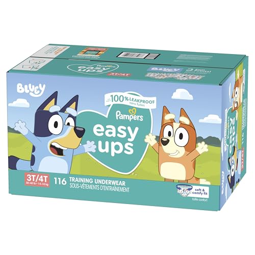 Pampers Training Pants - Easy Ups Boys & Girls Bluey - Size 2T-3T, 140 Count, Children's Potty Underwear (Packaging May Vary)