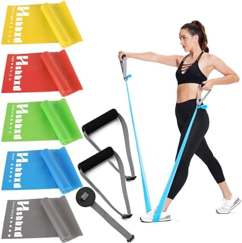 Resistance Bands for Working Out, Physical Therapy Bands, Latex Free Elastic and Exercise Bands Set for Stretching, Suitable for Rehab, Yoga, Pilates, Gym, Home Exercise