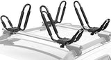 Leader Accessories Kayak Rack 2 Pair J Bar for Canoe Surf Board SUP On Roof Top Mount Crossbar with 4 pcs Tie Down Straps