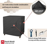 Porch Shield Waterproof Rolling 80-100 Qt Cooler Cart Cover Fits Most Patio Ice Chest Party Cooler (Black, 40"L x 20"W x 32"H)