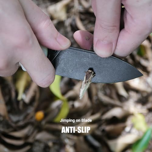 Vosteed EDC Knife, Lightweight Folding Pocket knife with Clip for Men and Women, Sharp Crossbar Lock Knife with 3.25" Sandvik 14C28N Steel Blade, G10 Handle for Camping, Hiking - Raccoon