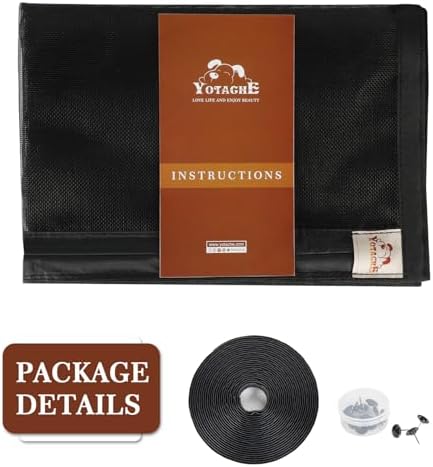 Yotache Magnetic Screen Door Fits Door Size 30 x 78, Screen Size 32" x 79" Strengthened Fiberglass Net Curtain Black