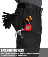 Men's Cargo Work Pants Ripstop Water Resistant Hiking Tactical Military Army Pants with Multi Pockets
