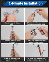 Luxsego Filtered Shower Head for Hard Water, High Pressure 3 Modes Shower Heads with Handheld Spray, Water Softener Showerhead Set with Mineral Beads to Remove Chlorine & Fluoride for Dry Hair & Skin