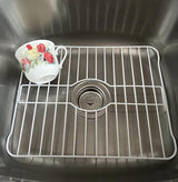 SOFINNI Sink Protectors for Kitchen Sink Bottom with White Coating Sink Grate Insert Grid Sink Bowl Drying Rack Steel Large (12.5" x 18")