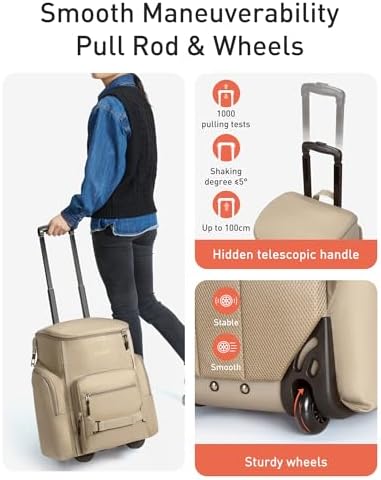 TOURIT Rolling Cooler Backpack: Leakproof Waterproof Insulated 36 Cans Beach Cooler with Wheels and Handle Outdoor Camping Picnic Travel