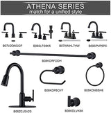 WOWOW Two Handles Widespread 8 inch Bathroom Faucet Black 3 Pieces Basin Faucets 360 Degree Swivel Spout Lavatory Sink Faucet