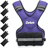 ZELUS Weighted Vest for Men and Women | 4-10lb/11-20lb/20-32lb Vest with 6 Ironsand Weights for Home Workouts | Adjustable Body Weight Vest Exercise Set for Cardio and Strength Training