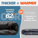 MEREZA 0 Degree Winter Sleeping Bag for Adults Kids with Pillow, Cold Weather Sleeping Bag for 4 Season Camping Hiking Backpacking Sleeping Bags for Big and Tall