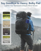 Hikenture Double Sleeping Pad for Camping, 4" Extra-Thick Camping Mattress 2 Person, Inflatable & Ultralight Sleeping Mat for Backpacking, Hiking (Navy Pumpsack, Full XL)