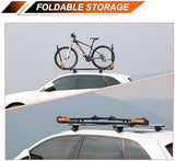 TOOENJOY Rooftop Bike Rack for Car SUV, Upright Roof Mount Bicycle Rack with 2 Arms for Movable Crossbar, 2 Bike Carrier