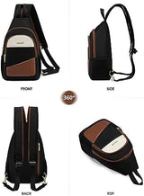 LOVEVOOK Sling Bag for Women, Convertible Sling Backpack, Small Water-resistant Daypack, Travel Chest Bag, Black, Brown, Beige