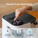 Bluevua RO100ROPOT-Lite(UV) Reverse Osmosis System Countertop Water Filter, 7-Stage Purification with UV and Remineralization, TDS & Filter Life Monitoring, Portable Water Purifier, White