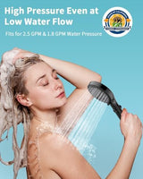 Shower Head with Handheld, High Pressure Handheld Shower Head with 80" Extra Long Stainless Steel Hose & Adjustable Bracket, Showerhead with ON/OFF Switch, Black