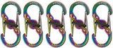 Nite Ize S-Biner MicroLock Stainless Steel - Durable Key Holder Carabiner Clip - S-Biner with Locking Gates - Durable & Strong Mini Carabiners for Keychain Accessories - Spectrum (5 Pack)