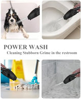 High Pressure Shower head with Handheld 7 Modes, Built-in Power Wash to Clear Tub. Tile & Pets, 5” High Flow Hand Held Hydro Rain Showerhead with Stainless Steel Hose and Adjustable Bracket-Matt Black