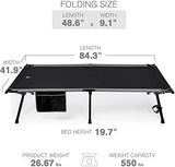 EVER ADVANCED Extra Wide Camping Cot for Adults Oversized XXL Sleeping Cots Folding Cot Bed with Carry Bag, 84.3" L x 41.9" W, Support to 550 lbs