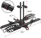 E-Bike Rack Hitch Mount Platform Style for Cars Trucks SUVs Minivans RV, fits E-Bike with Up to 5-inch Fat Tire Carrier Rack 200 lbs Capacity